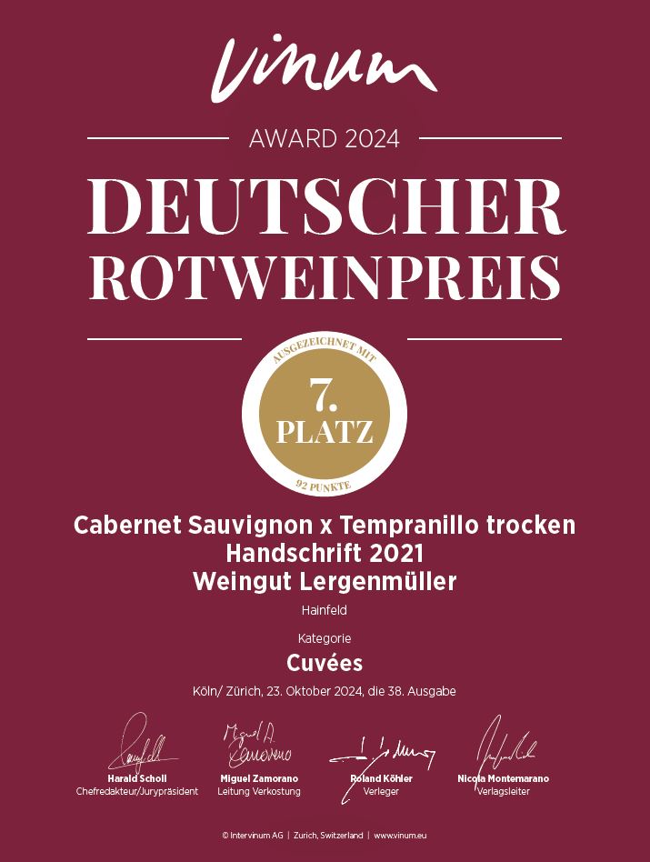 Handschrift - Rotwein Top-Cuvée trocken